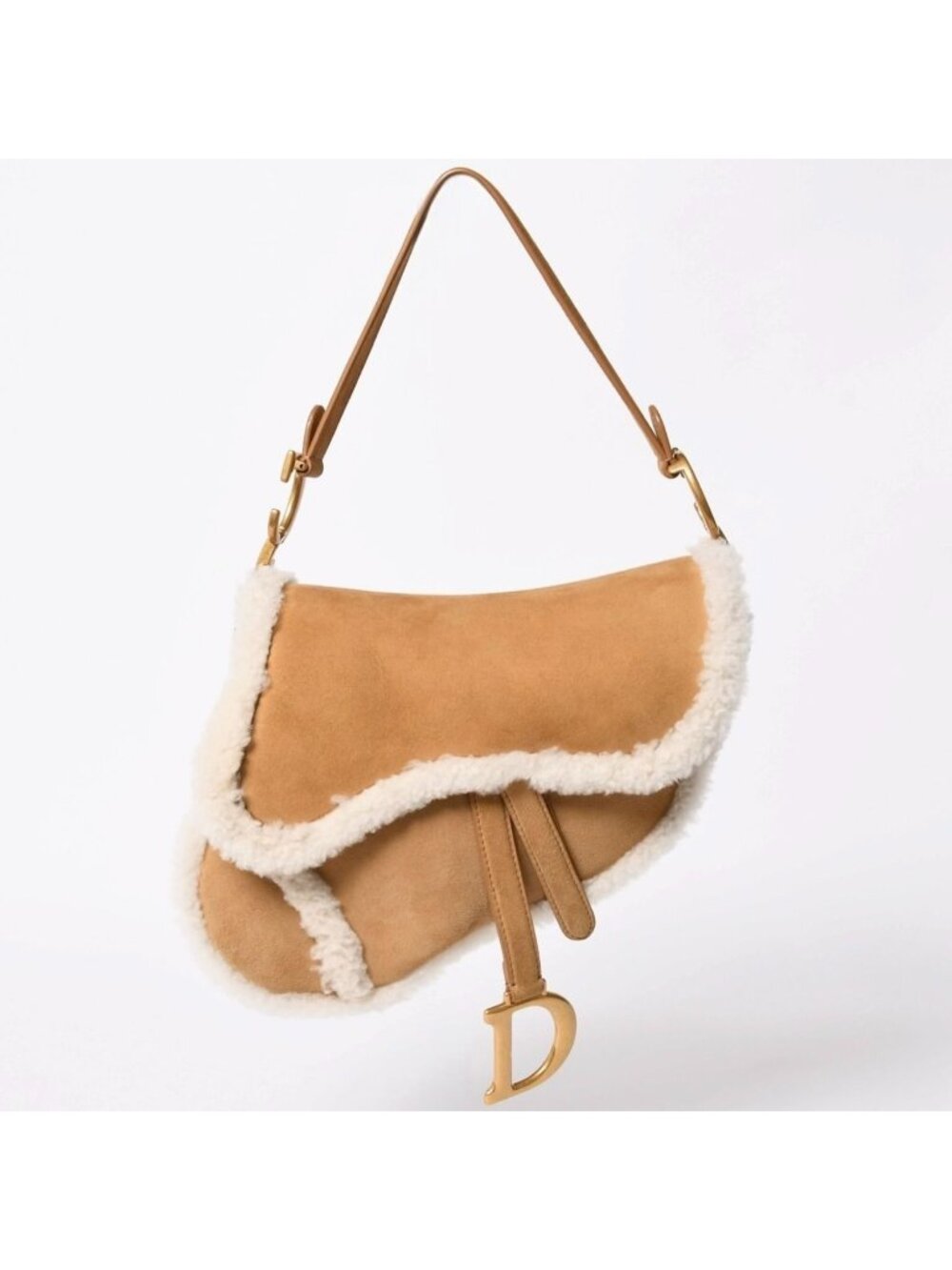 Dior Shearling Saddle Bag Galliano Era Suede Leather